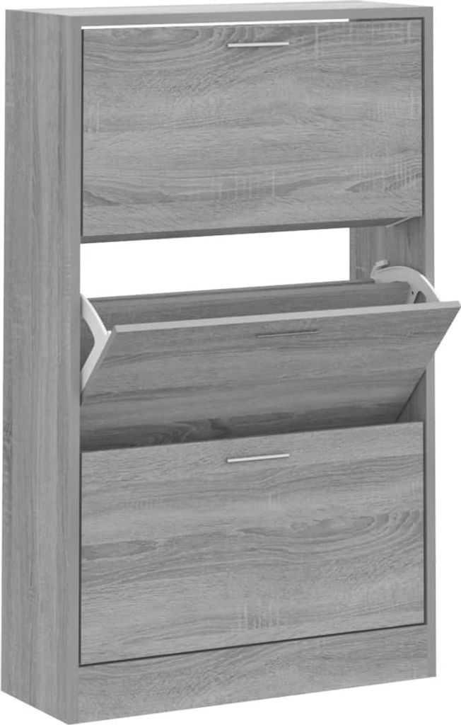 Schuhschrank Grau Sonoma 63x24x103 cm Holzwerkstoff