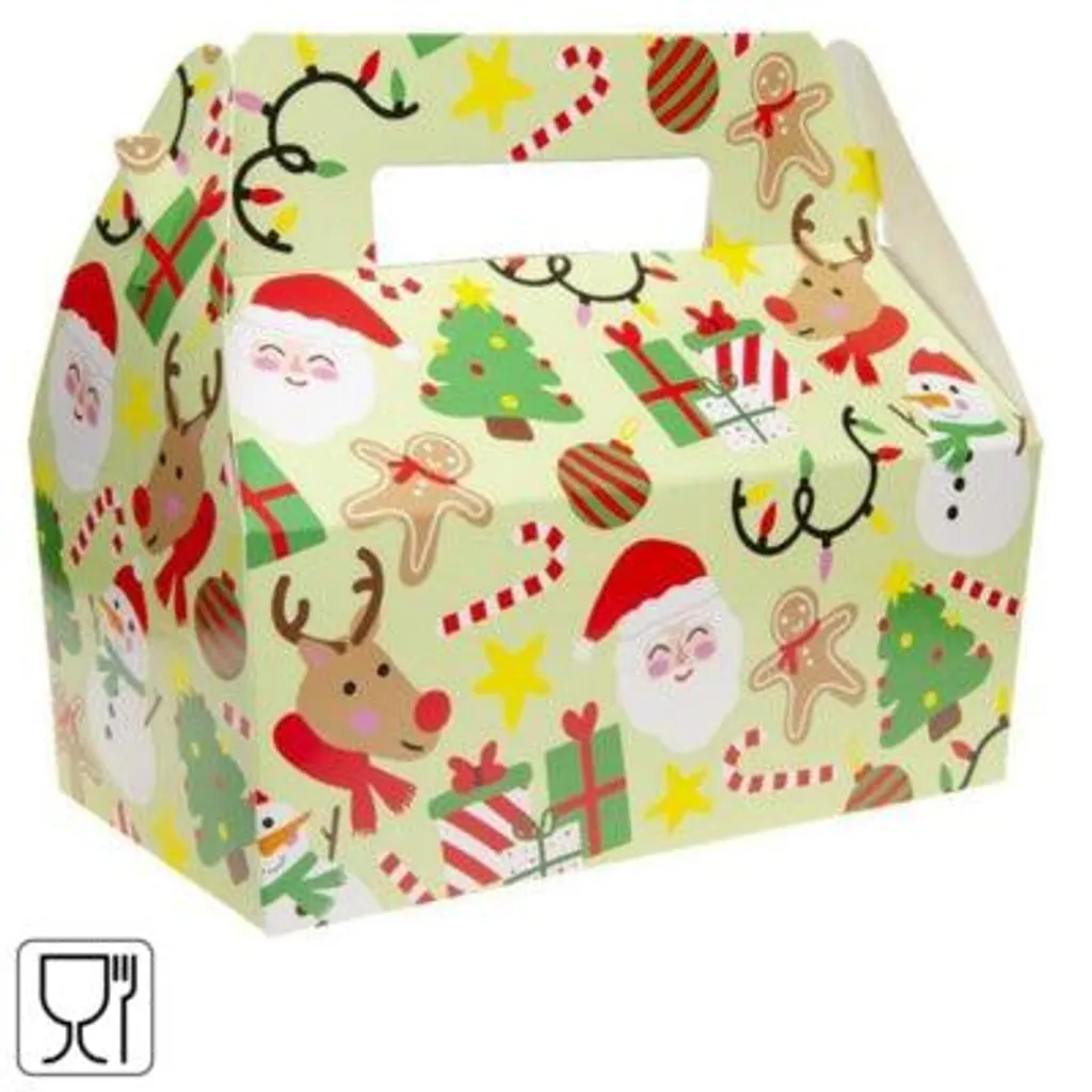 Boîte en carton pour menu de Noël 22,5 cm - Lot de 48 pièces festives