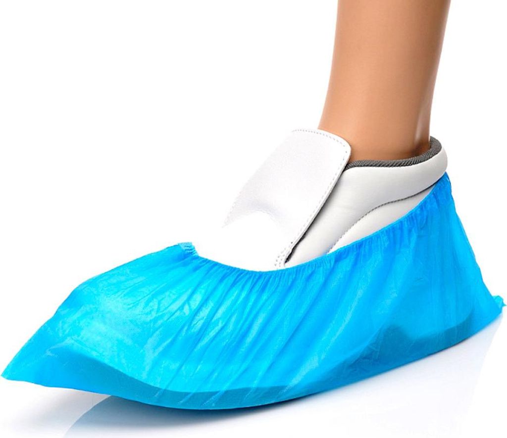 Blau Überziehschuhe aus Folie – 100 Stück Einweg Schuhschutz für saubere und hygienische Arbeitsbereiche