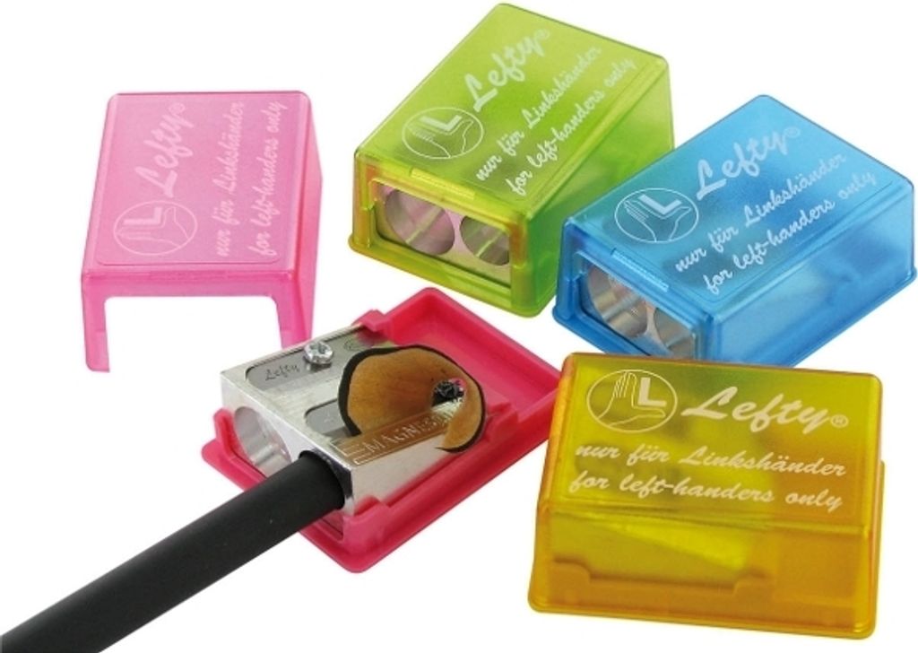 Doppel-Dosenspitzer 2 in 1 Lefty für Linkshänder farbig sortiert Packung mit 12 Stück