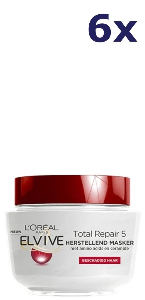 6x L'Oréal Elvive Haarmaske 300 ml Total Repair 5 Produktbild 