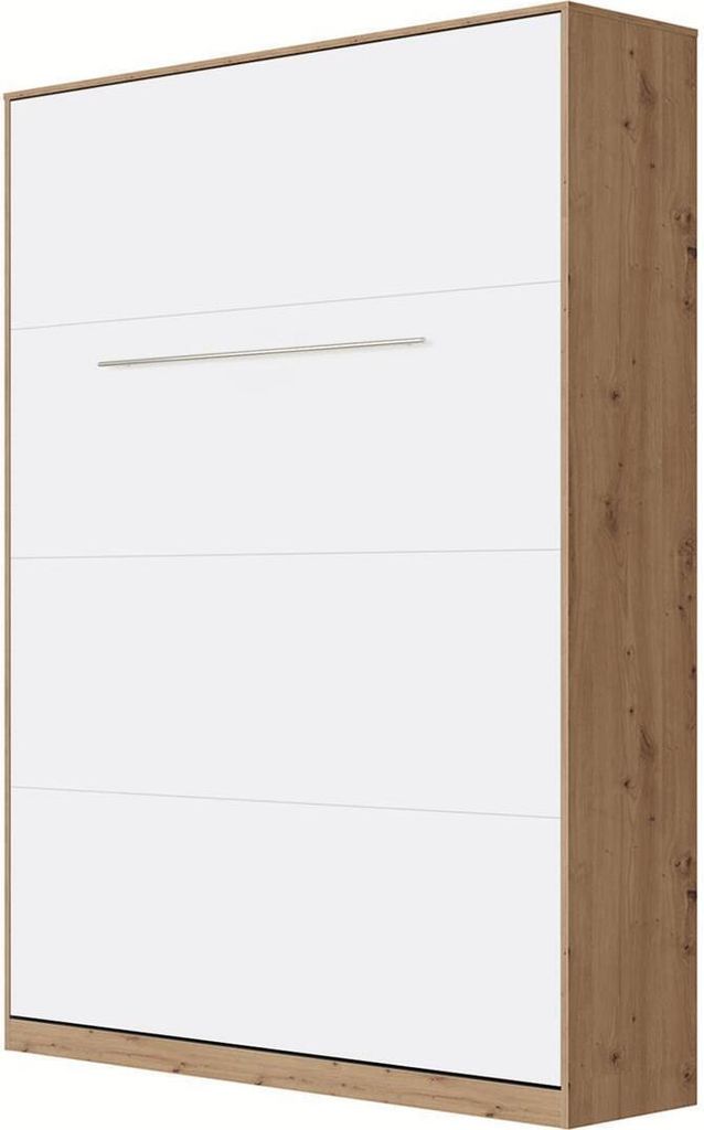 SMARTBett Schrankbett Standard Wildeiche/Weiss 140 Vertikal