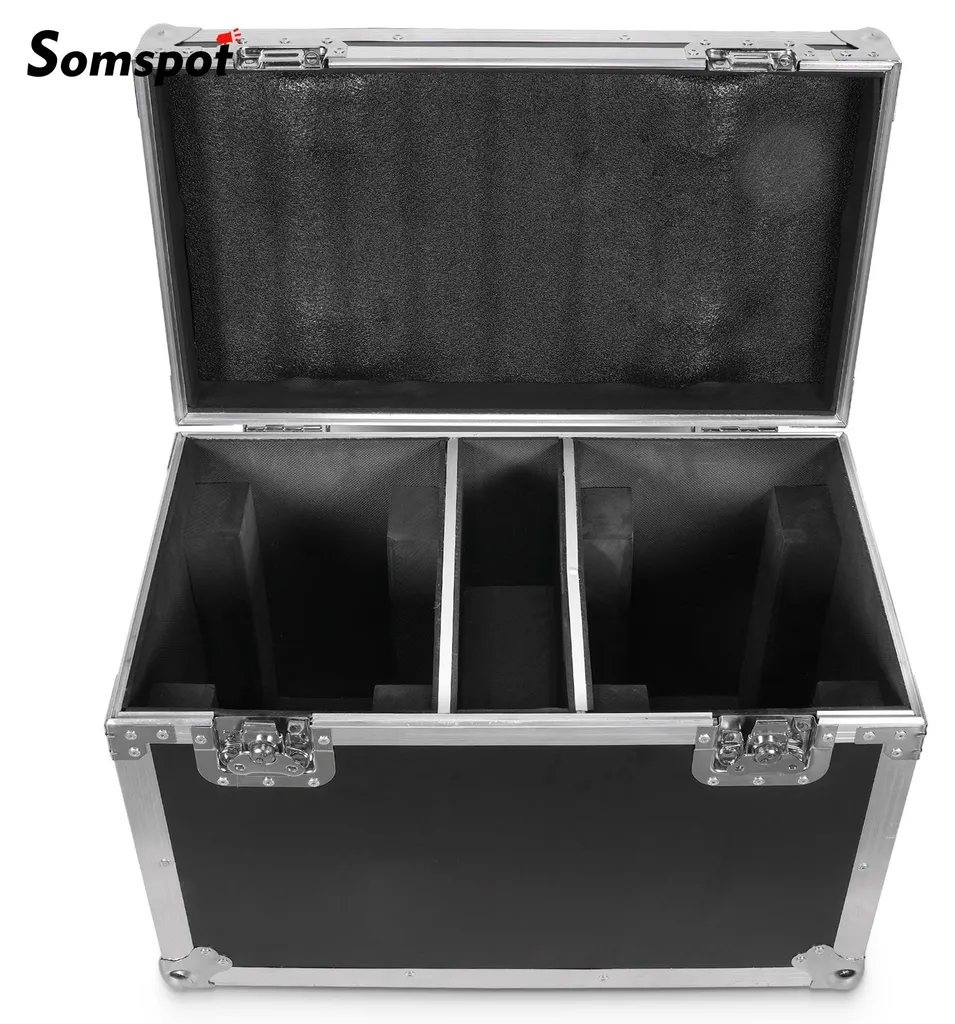 Coffre de transport pour éclairage LED - Flightcase robuste noir rigide