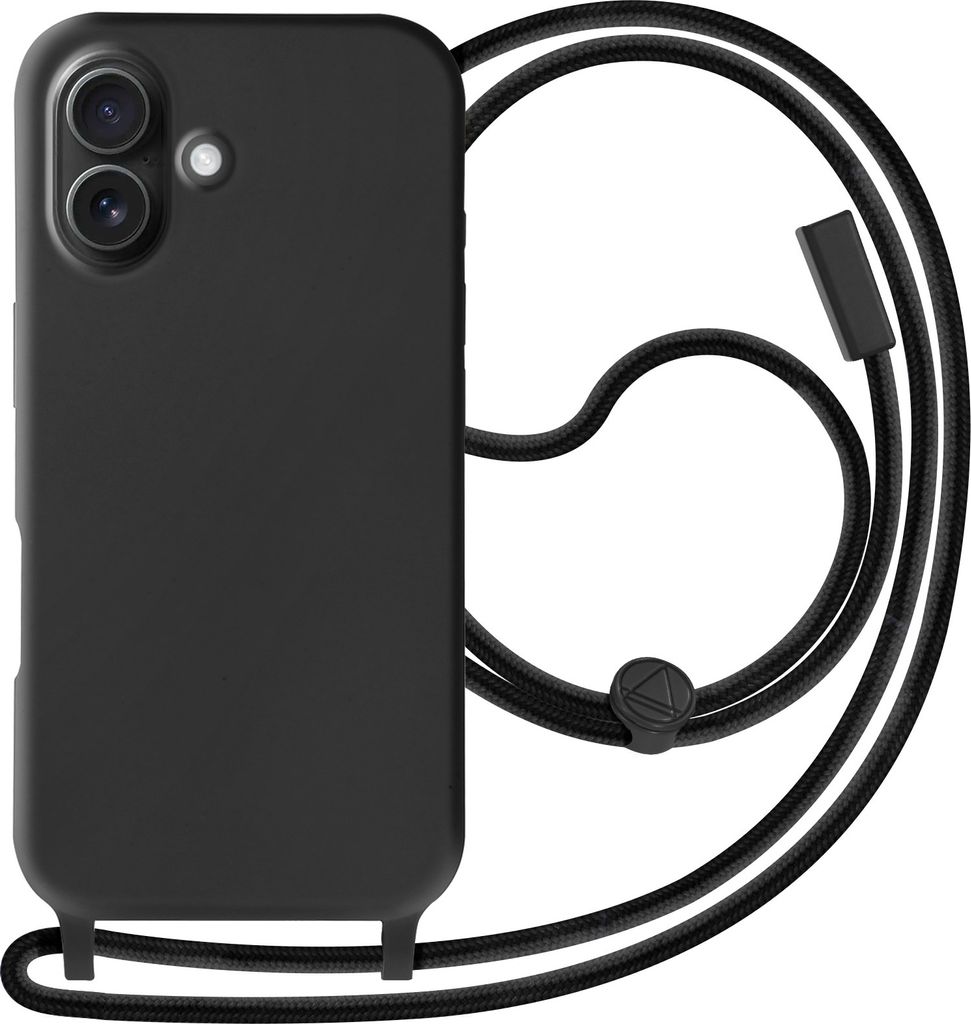 Avizar, Halbsteife Soft Touch Kettenhülle für Apple iPhone 16, Schwarz