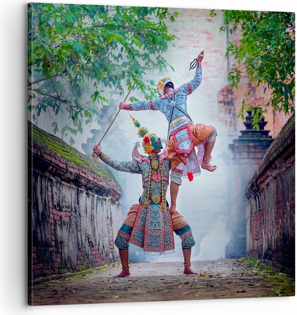 Bild auf Leinwand - Leinwandbild - Krieger Schwert - 60x60cm - Wand Bild - Wanddeko - Wandbilder - Leinwanddruck - Bilder - Kunstdruck - Wanddekora...