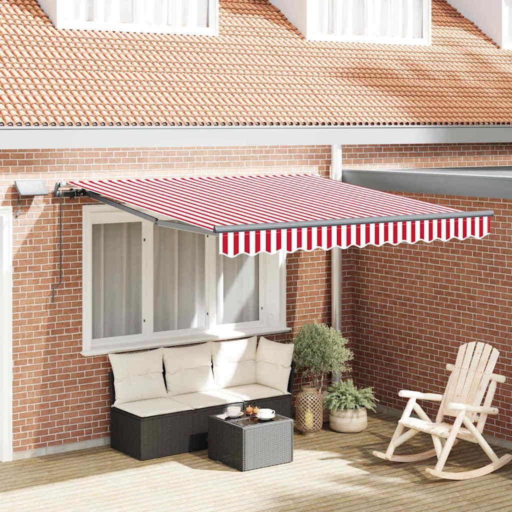Design New Einziehbare Markise Rot und Weiß 300 x 250 cm Stoff - Markisen Möbel2025 CHY1944859 2parcel