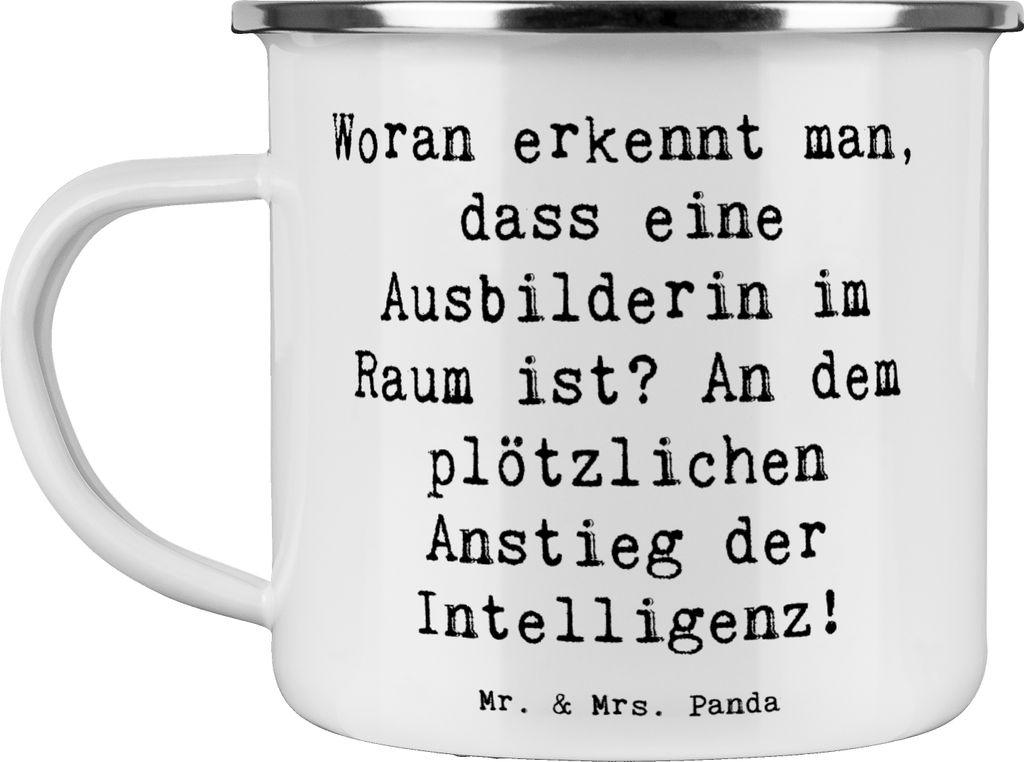 Mr. & Mrs. Panda Pott Spruch Ausbilderin Intelligenz - Weiß - Geschenk, Lehren, Haferl, Kaffeepott, Humor, Berufe, Beruf, Handwerk, Teetasse, Beru...