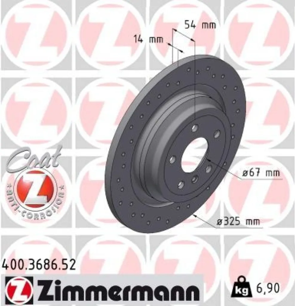 Disques de Frein Sport Z Zimmermann Arrière Perforés et Anti-Rouille