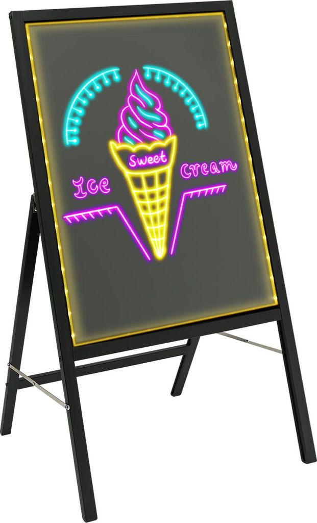 LED informační tabule 50 x 70 cm, černá, stojací tabule pro Obrázek produktu 