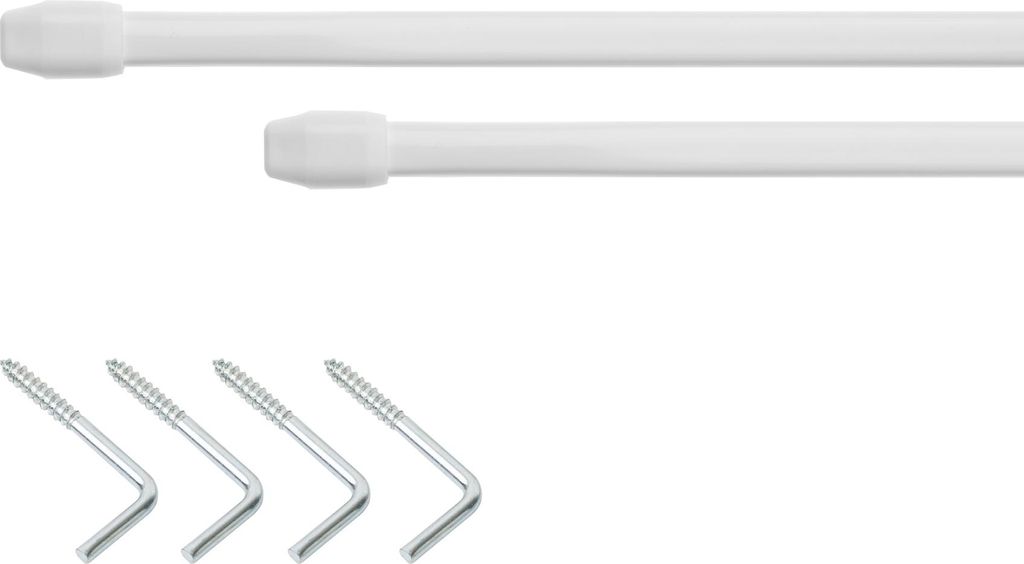 Vitragestange 11 mm, ausziehbar - Weiß, 2 Stück 40 - 70 cm Produktbild 