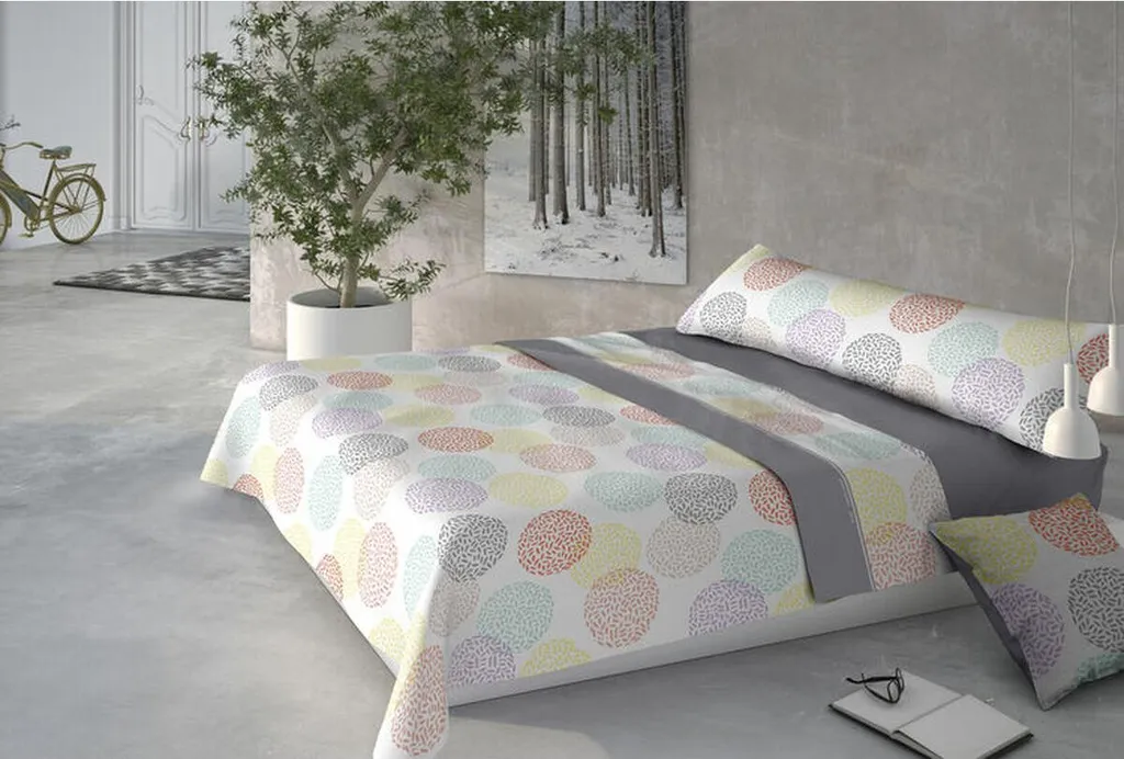 Housse de couette et taie Pierre Cardin Coralline Doris Gris Lit 90 cm