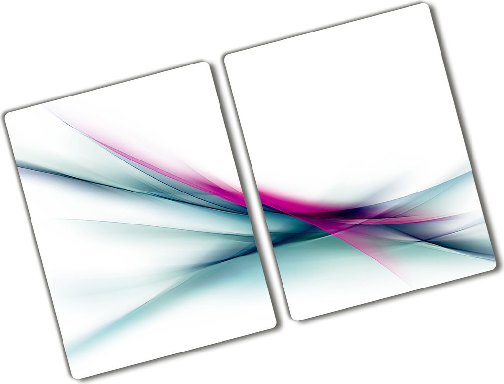 Tulup Glas Herdabdeckplatte - 2x40x52 cm - Glaskeramikkochfeld-Abdeckung Spritzschutz Glasabdeckplatte Kochplattenabdeckung und Schneidebrett - Zwe...