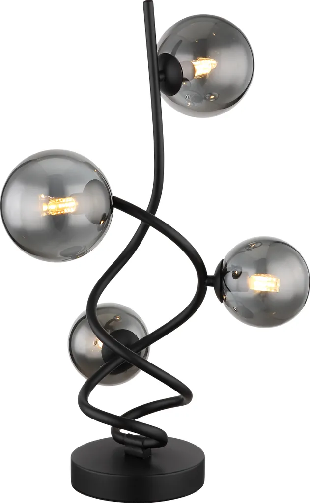 Lampe à poser moderne noire mate 4 sources lumineuses LED culot G9 Pro