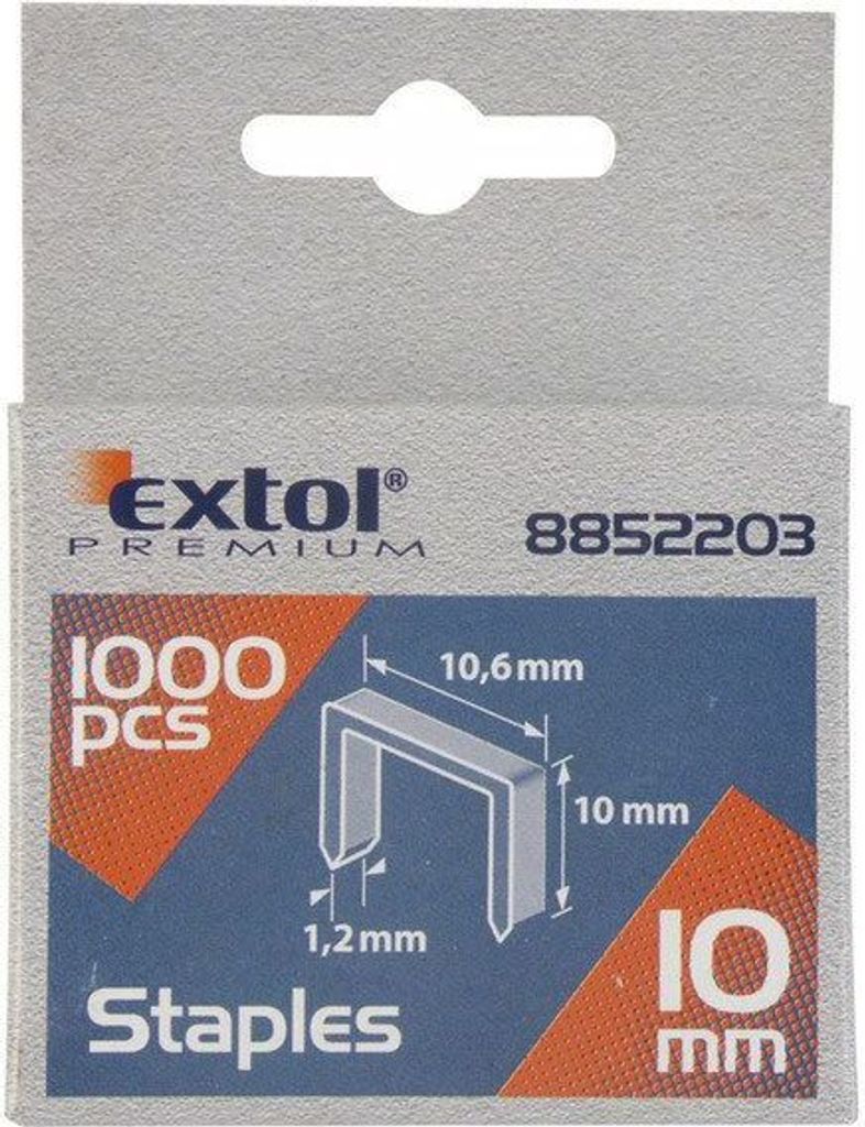 Spony, balení 1000ks, 6mm, 11,3x0,52x0,70mm