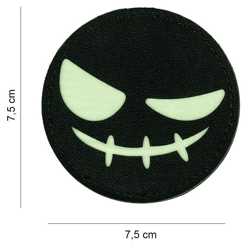 Laser Cut Patch Evil Smiley - glow in the dark
