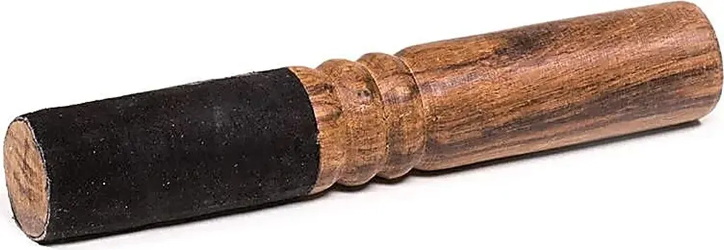 Accessoire méditation : Bâton pour bol chantant en daim noir 17x2,8 cm