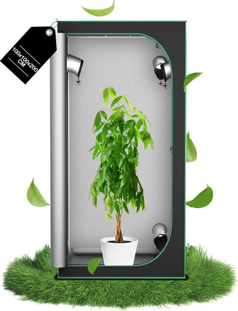 UISEBRT Grow Zelt für Indoor Pflanzenzucht – Lichtundurchlässige Growbox mit Mylar-Beschichtung & Lüftungsöffnungen, ideal für Hydroponik & ...