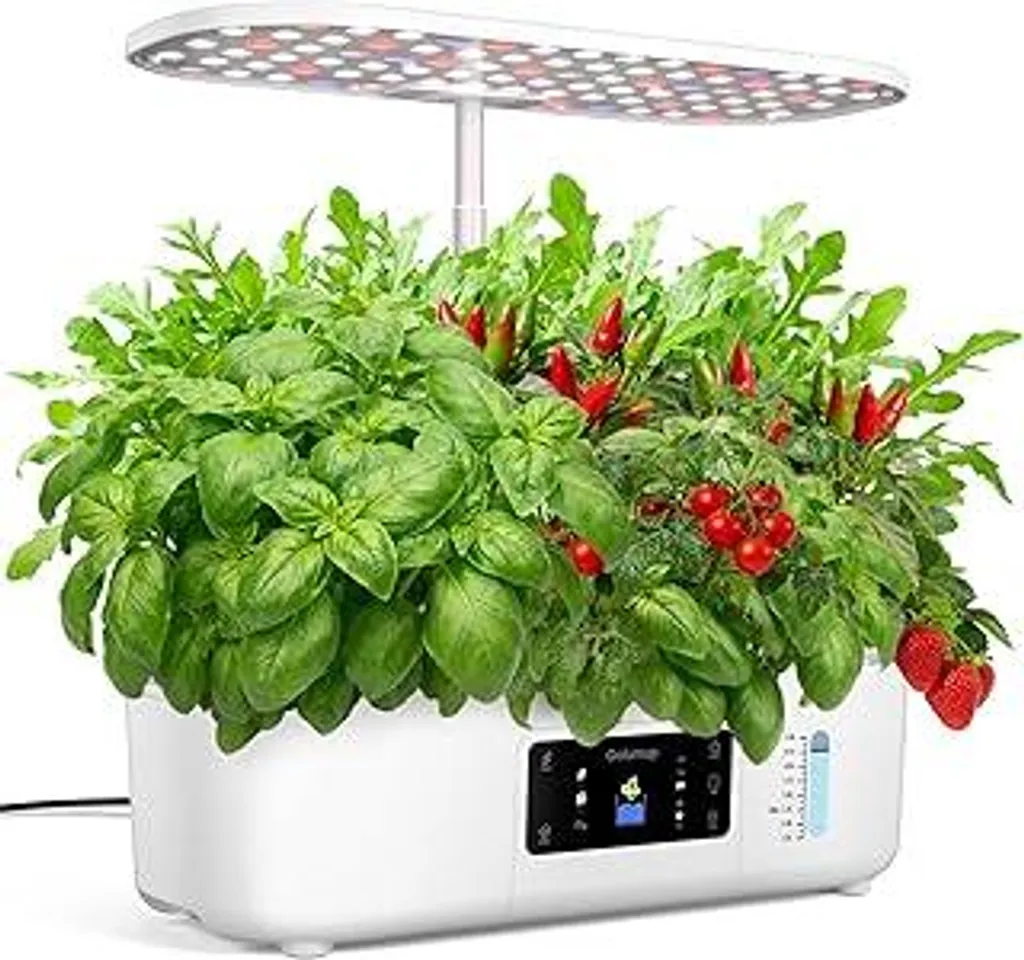 Kit Coltivazione Idroponica Indoor per Erbe Aromatiche: 13 Fori, LED 24W