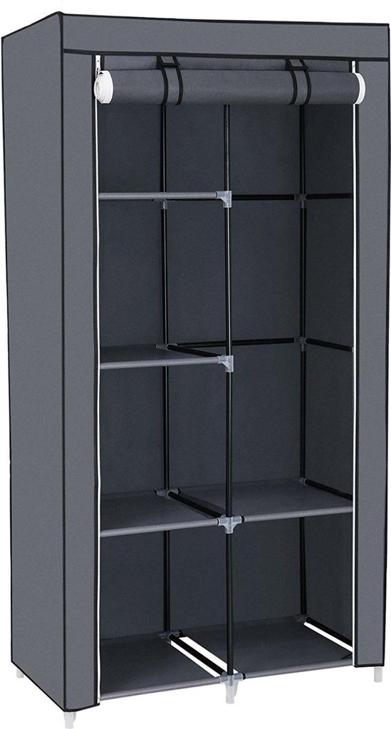 Herzberg HG-8010: Kleiderschrank - Klein Schwarz