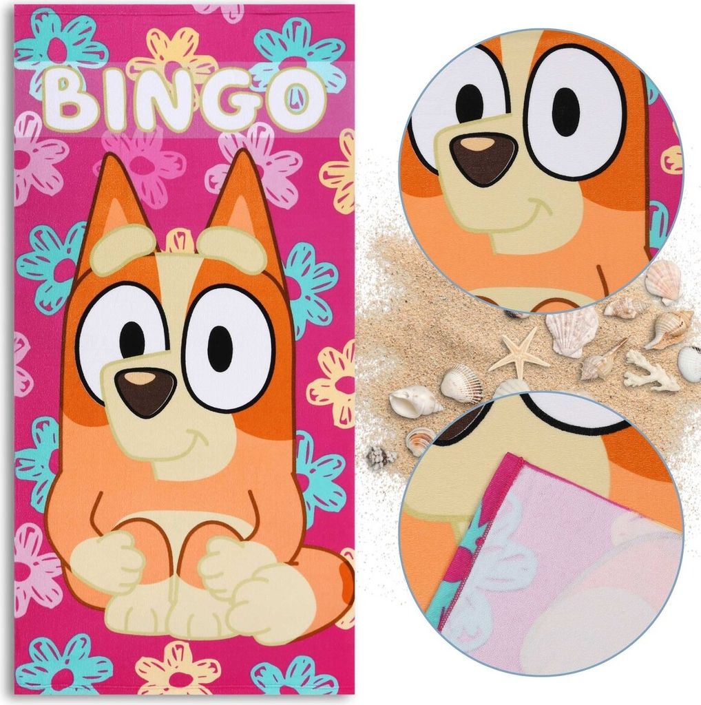 Bluey Bingo RYCHLESCHNOUCÍ plážová osuška, dětská osuška z Obrázek produktu 