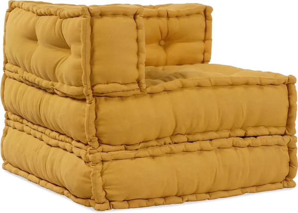Chauffeuse de Canapé Modulable Jaune en Tissu Doux pour Salon Moderne - 7