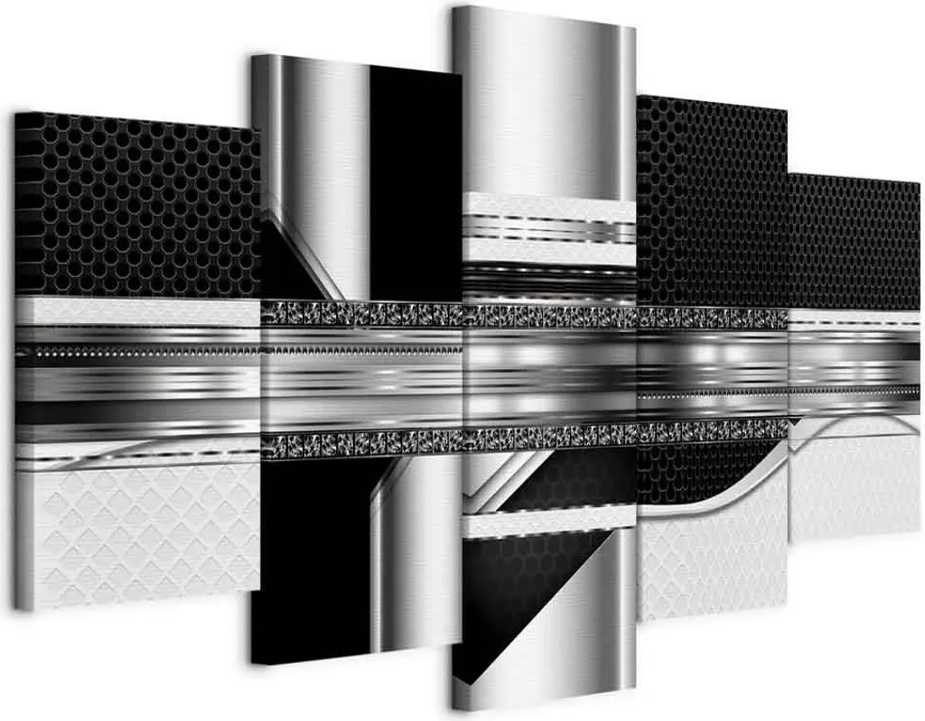 Offerta Quadro Grande 200x100 cm Silver Cut Astratto Tela Moderna