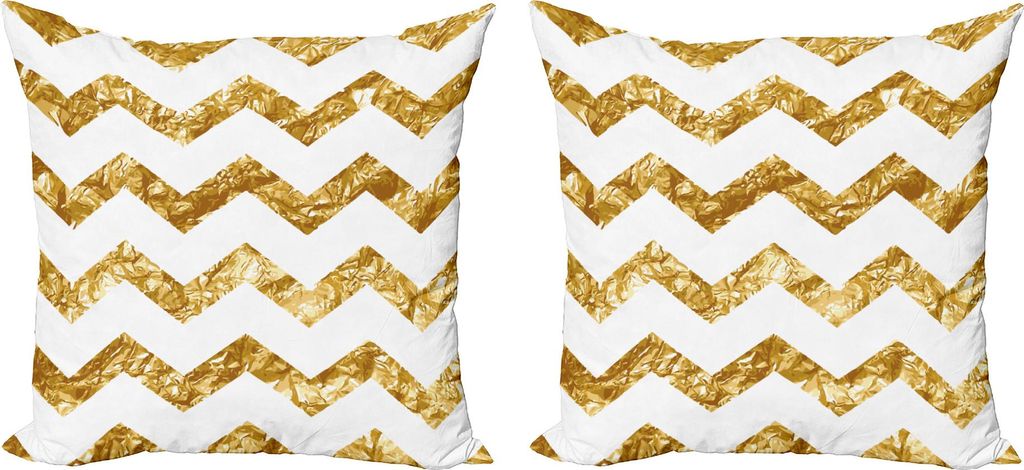 ABAKUHAUS Abstrakt Kissenbezug Set (2Stück), Horizontaler Zickzack-Muster-Chevron-minimalistischer Hintergrund-einfacher moderner Entwurf, 40 x 40...