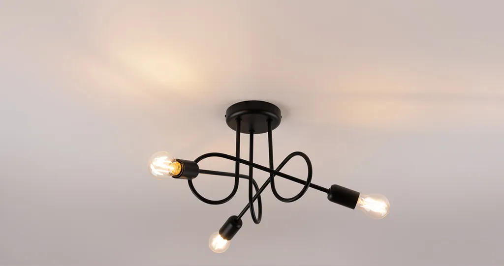 Luminaire de Salon Noir LOOP 3 Idéal pour Éclairage de Table à Manger - 3