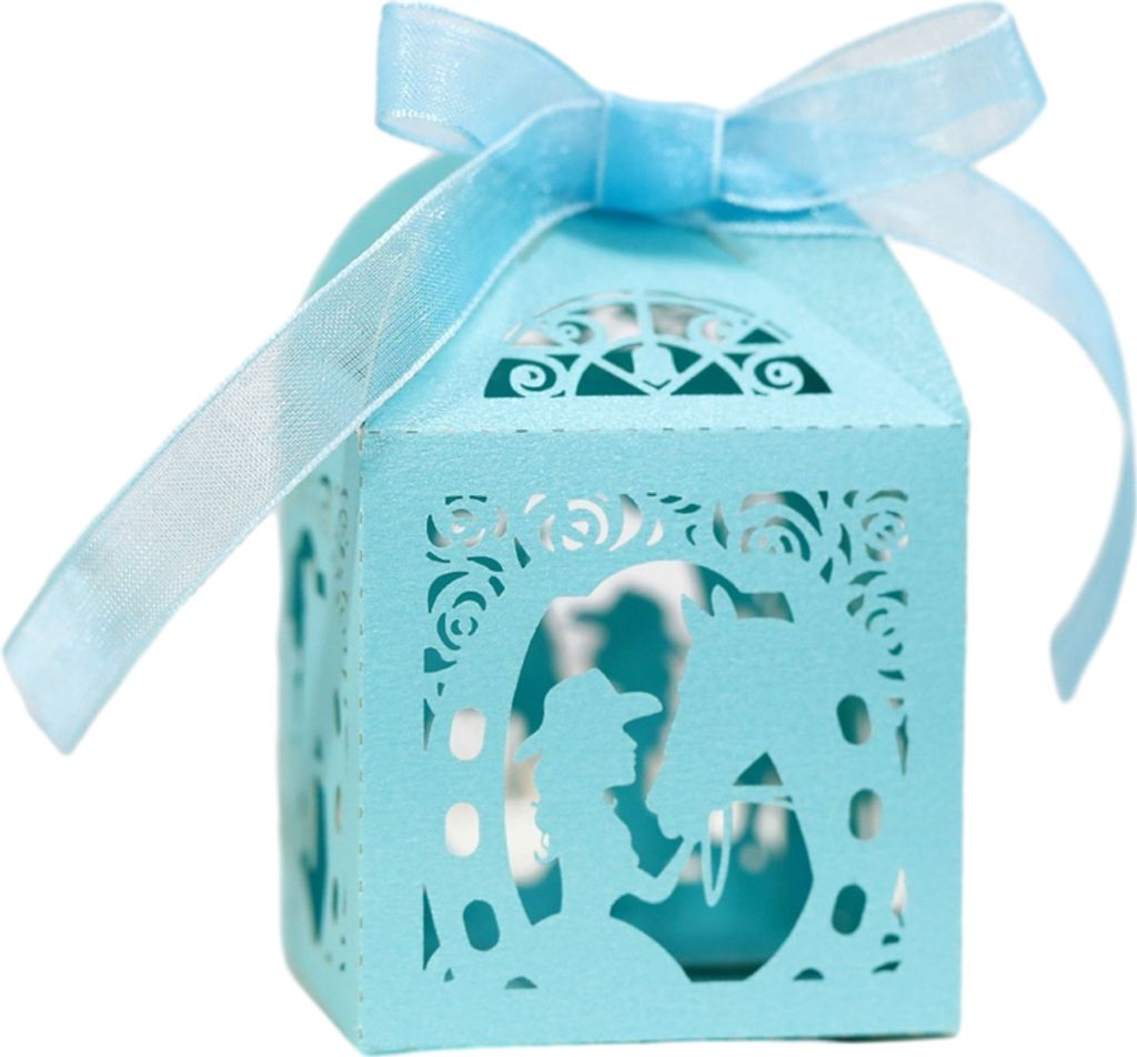 50pcs Laser Cut Favor Boxen, Party Hochzeit Favors Boxen Mit Band, 5cm Kleine Geschenk-Boxen Für Geschenke, Mini Süßigkeiten-Boxen