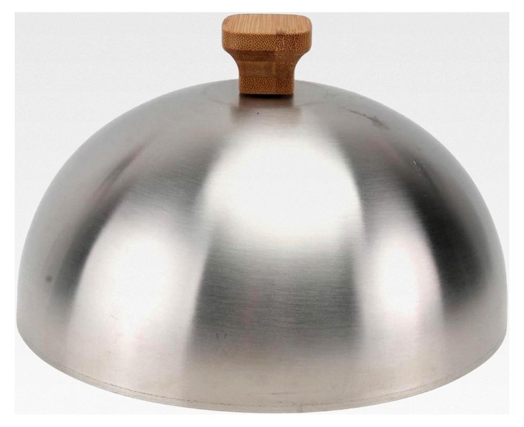 Runde Edelstahl Lebensmittelabdeckung 28 cm - Spritzschutz für Steak, Burger, Pizza - Praktische Abdeckhaube für Grill, Küche, Restaurant