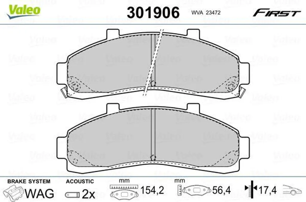 Plaquettes de Frein à Disque Valeo 301906 Jeu Complet pour Xedos 9 Berline