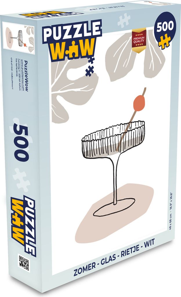 MuchoWow Puzzle 500 Teile Sommer - Glas - Strohhalm - Weiß - Denken - Spiel - Toy