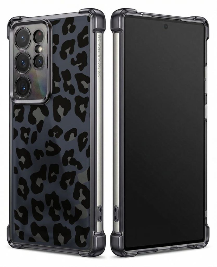 Personalisierte Hülle mit Bild für Samsung Galaxy S22+ Elektroplattiert TPU Stoßdämpfer Handyhülle mit Hülle mit Leopardenmuster