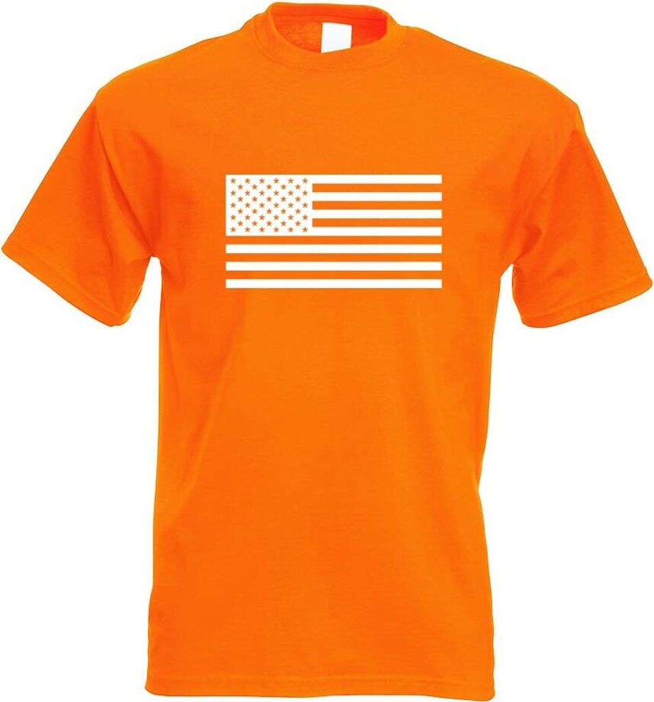 Kiwistar - T-Shirt - orange - USA Flagge Vereinigte Staaten Motiv Bedruckt Funshirt Design Print - mit Motiv Bedruckt - Funshirt Design - Sport - F...