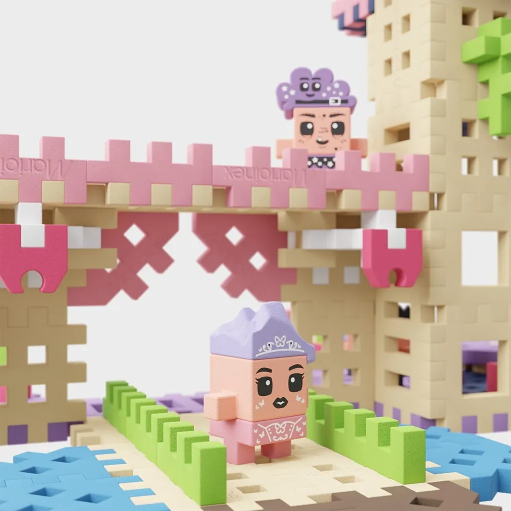 Jeu de construction Mini Waffle Princesse 280 pièces - Blocs souples - 16