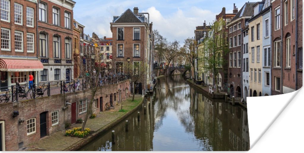 MuchoWow Poster Architektur - Utrecht - Kanal 40x20 cm - Poster für die Wand - Poster Schlafzimmer