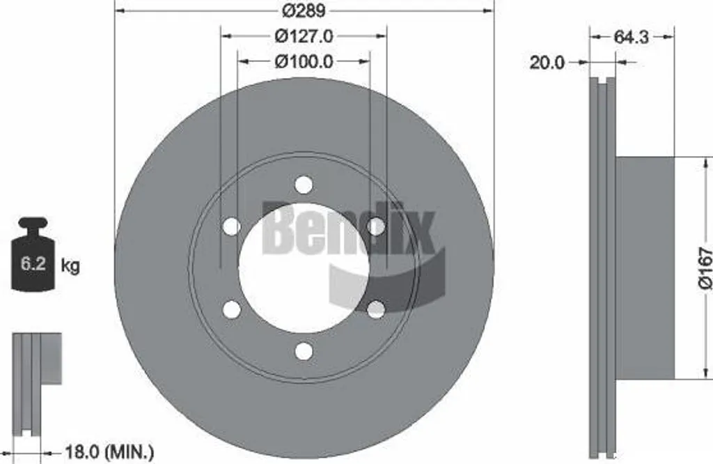 Disque de frein pour Toyota Hilux et Taro - Idéal pour charge lourde