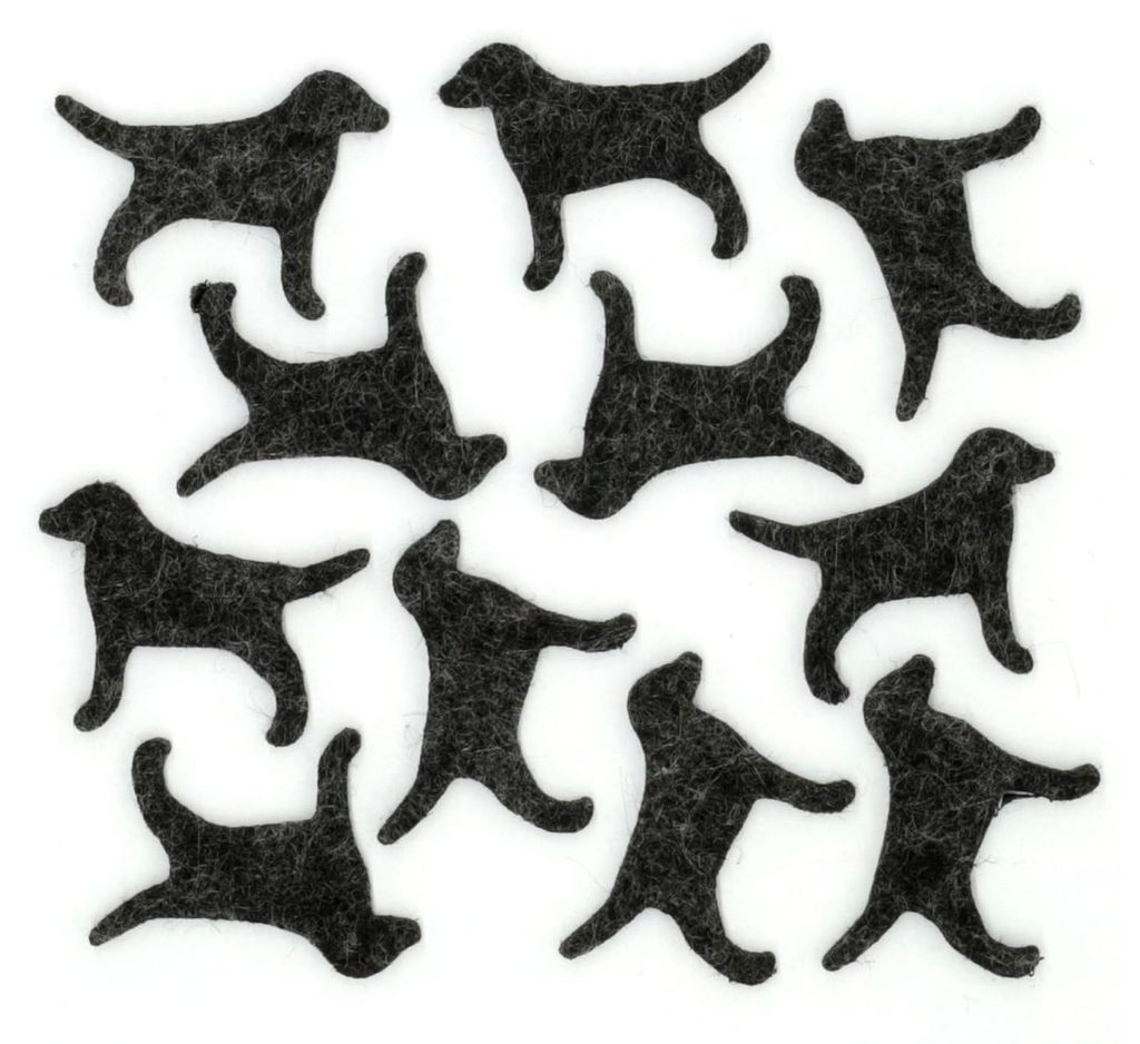 Filz-Deko Hund - für Tischdekoration und Bastelbedarf (schwarz meliert)