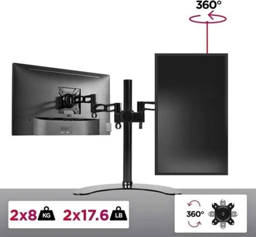 Support double écran PC pour télétravail et bureau ergonomique - 5