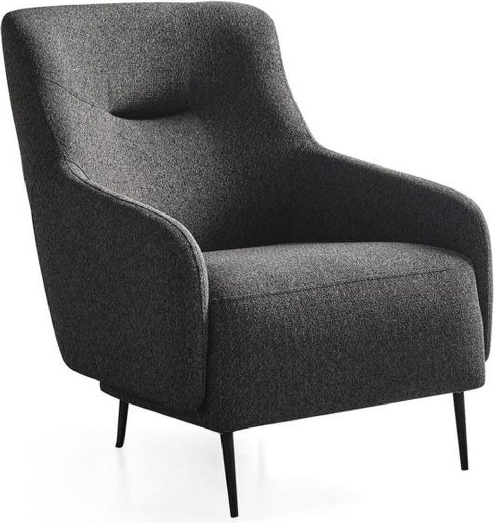 Sessel Ohrensessel Modern Stoff Wohnzimmer Polyester Grau Design Sitz