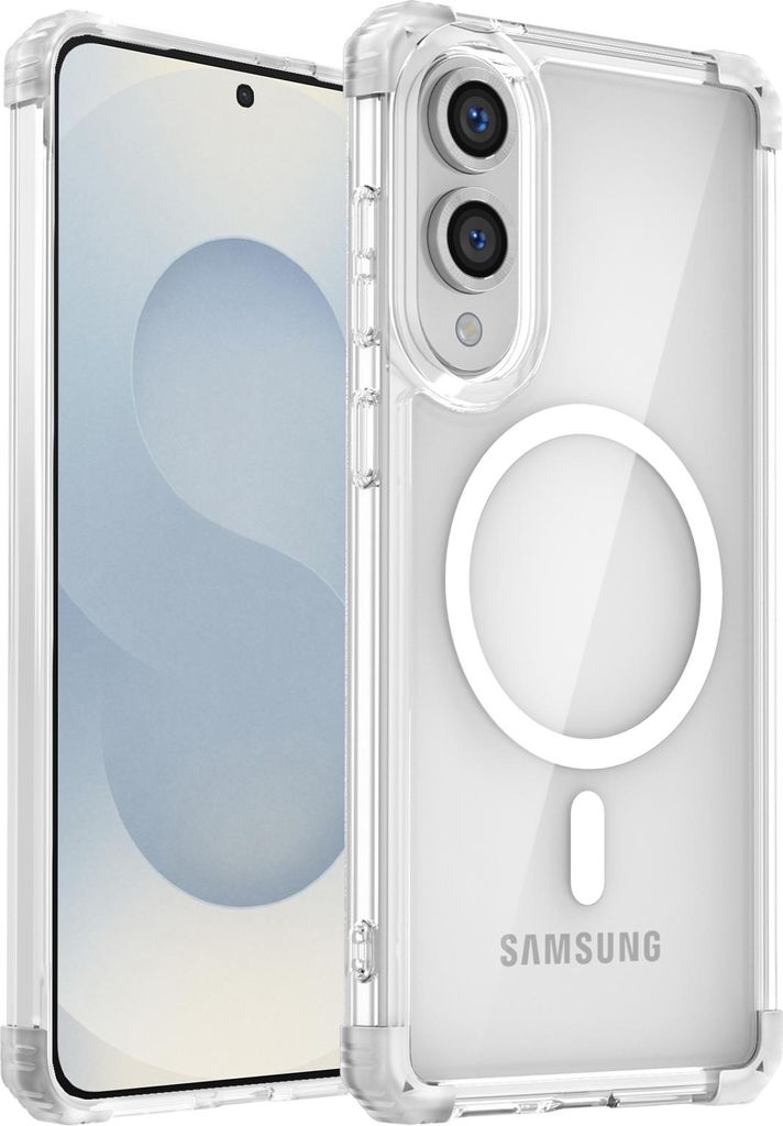 Magnetisch Hülle für Samsung Galaxy S25 Edge Kompatibel mit Magsafe Stoßfest Militärschutz Transparente Handyhülle Klar