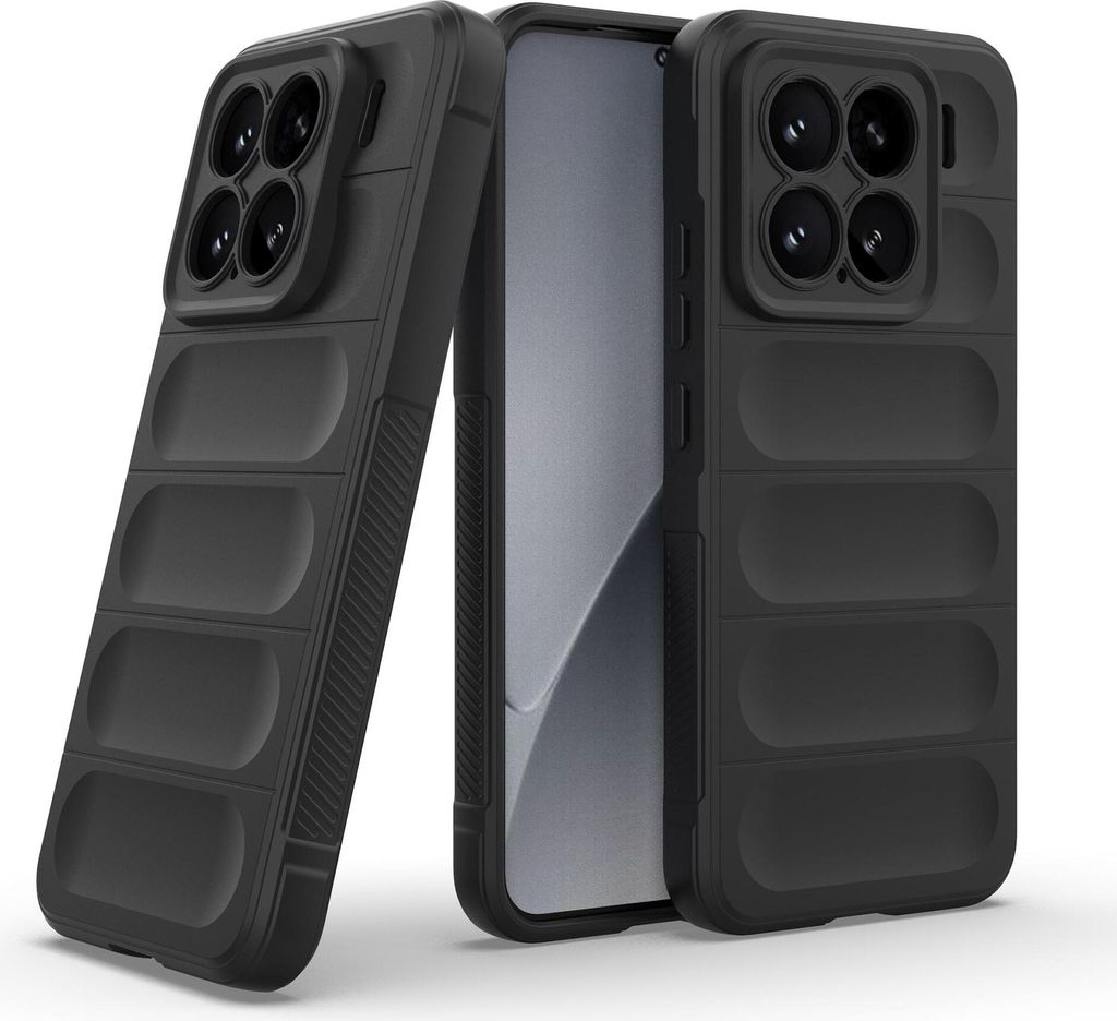 Handy Hülle für Xiaomi 15 Grip Case Cover Schutzhülle Softgrip Farbe: Schwarz
