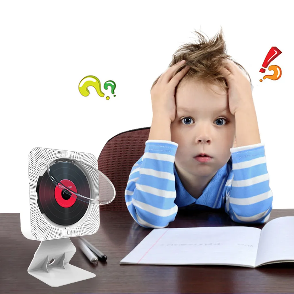 Lecteur CD Bluetooth Multifonction Noir avec Support et Fixation Murale - 2