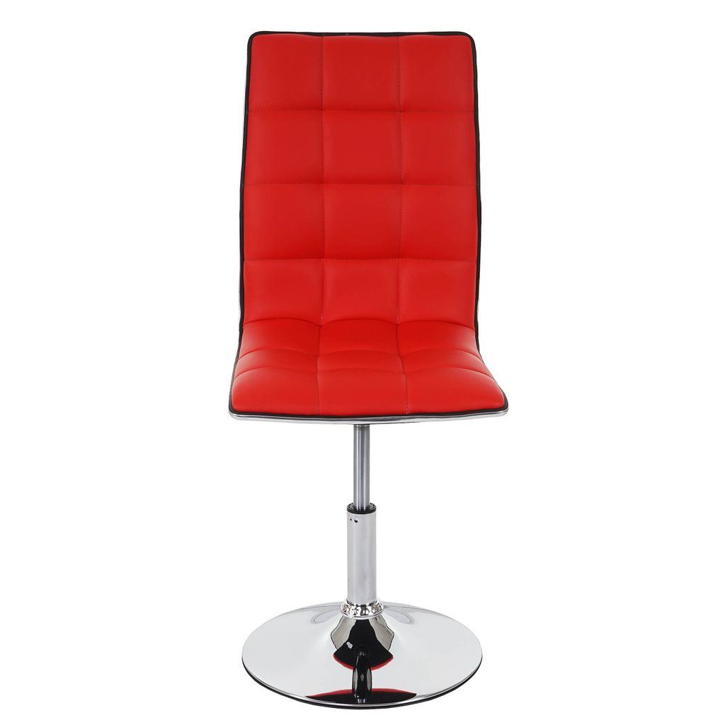 2er-Set Esszimmerstuhl HWC-C41, Stuhl Küchenstuhl, höhenverstellbar drehbar, Kunstleder - rot