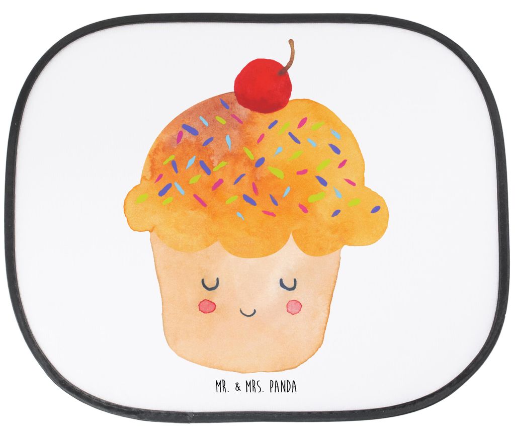 Mr. & Mrs. Panda Sonnenblende Auto Cupcake - Weiß - Geschenk, Sonnenschutz für Autoscheiben, Lustige Sprüche, autofenster, Muffin, kfz, Cupcakes...