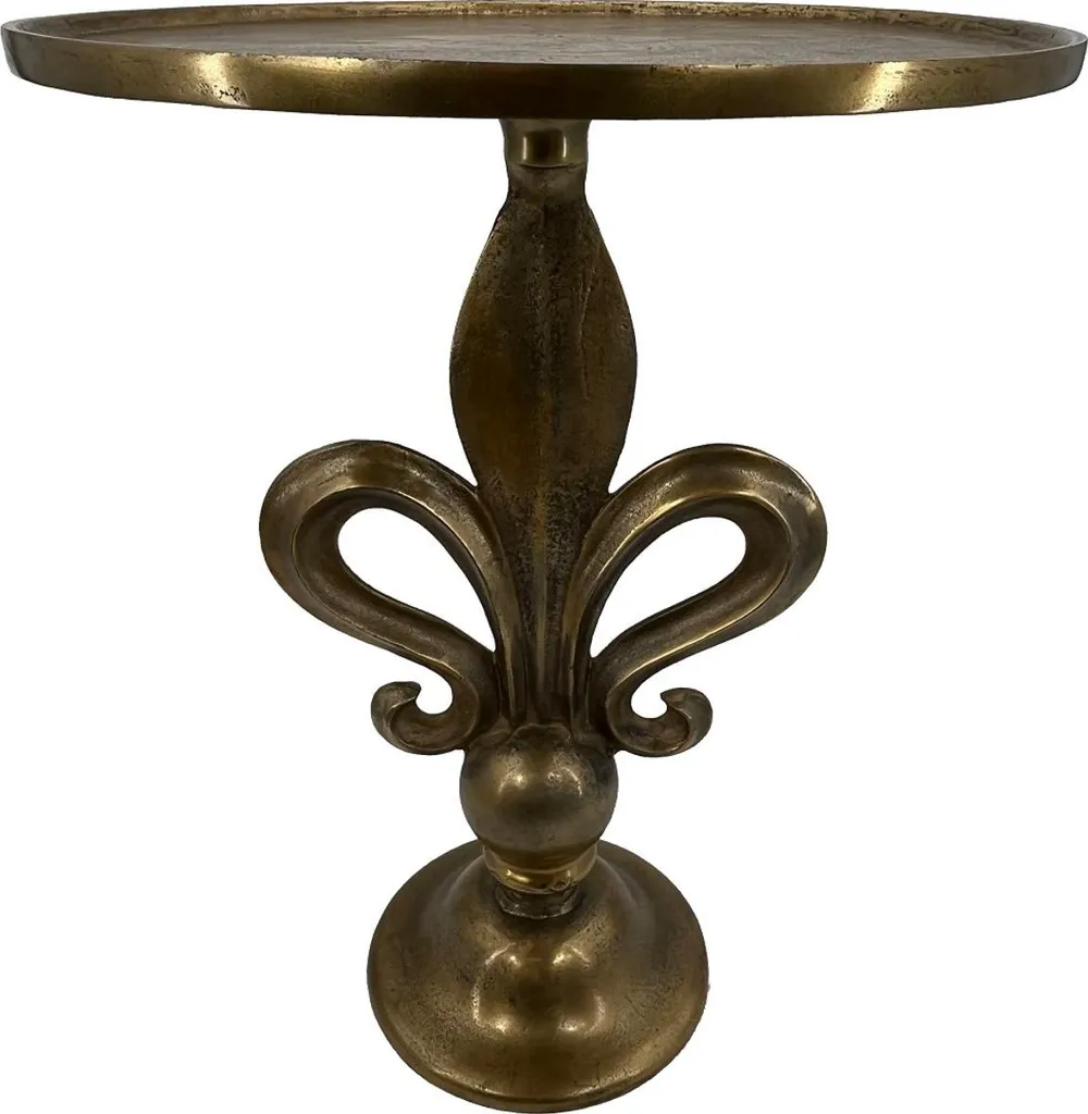 Casa Padrino Table d'Appoint Lys Baroque Or Antique Ø51 x H67 cm