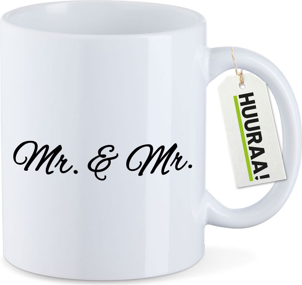 Huuraa Kaffeetasse Mr. & Mr. Schriftzug 330ml Weiß Keramik Produktbild 