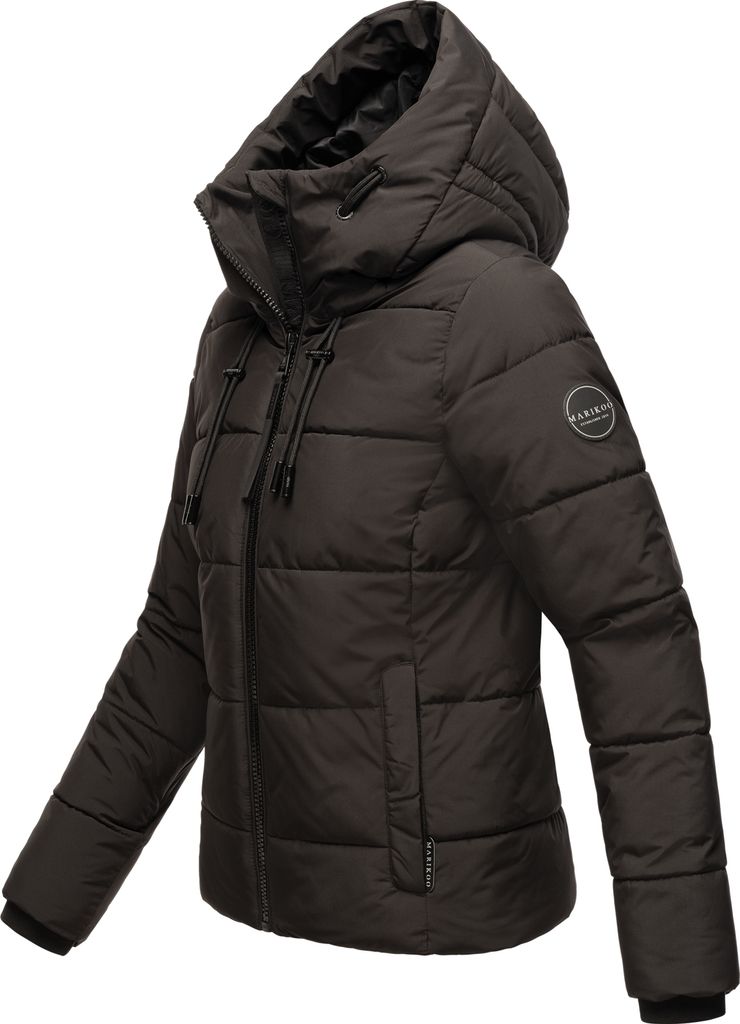 MARIKOO Damen Winterjacke - Gesteppt Mit Abnehmbarer Kapuze & Magnetverschluss