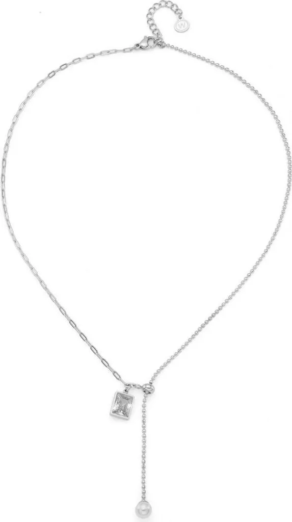 Collana con perla sintetica e zirconi Lucina 12287