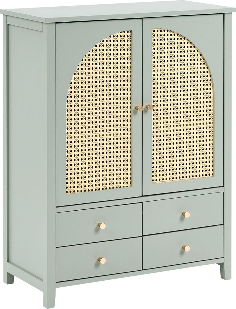 BELIANI Schuhschrank Mintgrün MDF Holzwerkstoff u. Produktbild 